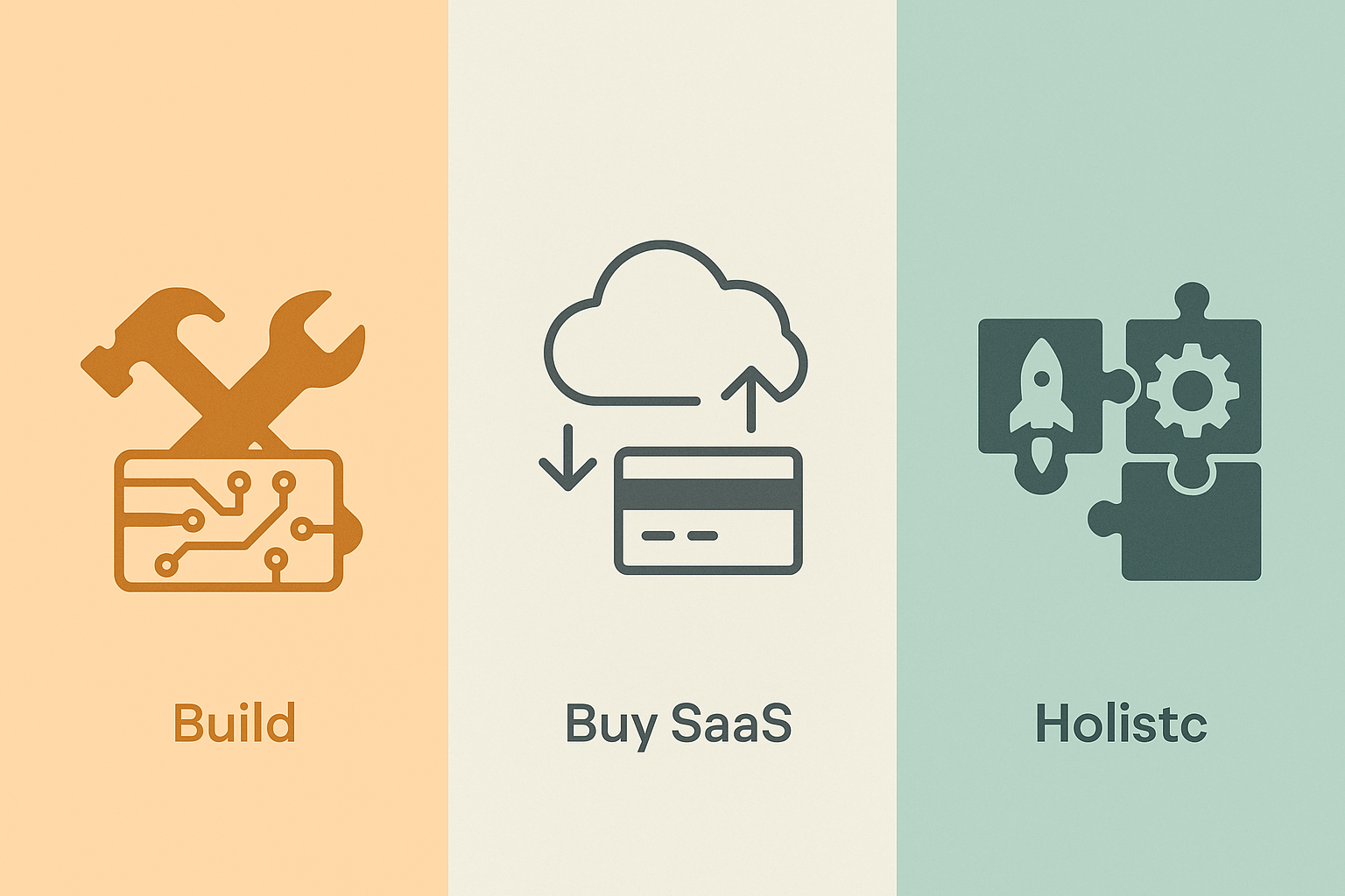 Build vs. Buy vs. Holistc™: A C‑Suite Decision Guide