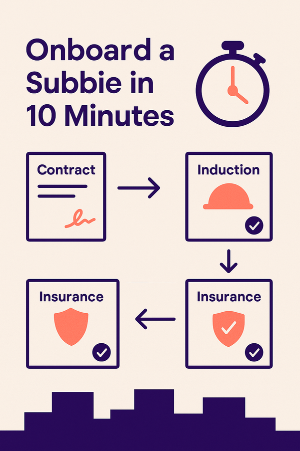 10‑Minute Subbie Onboarding—Contracts, Inductions & Cover